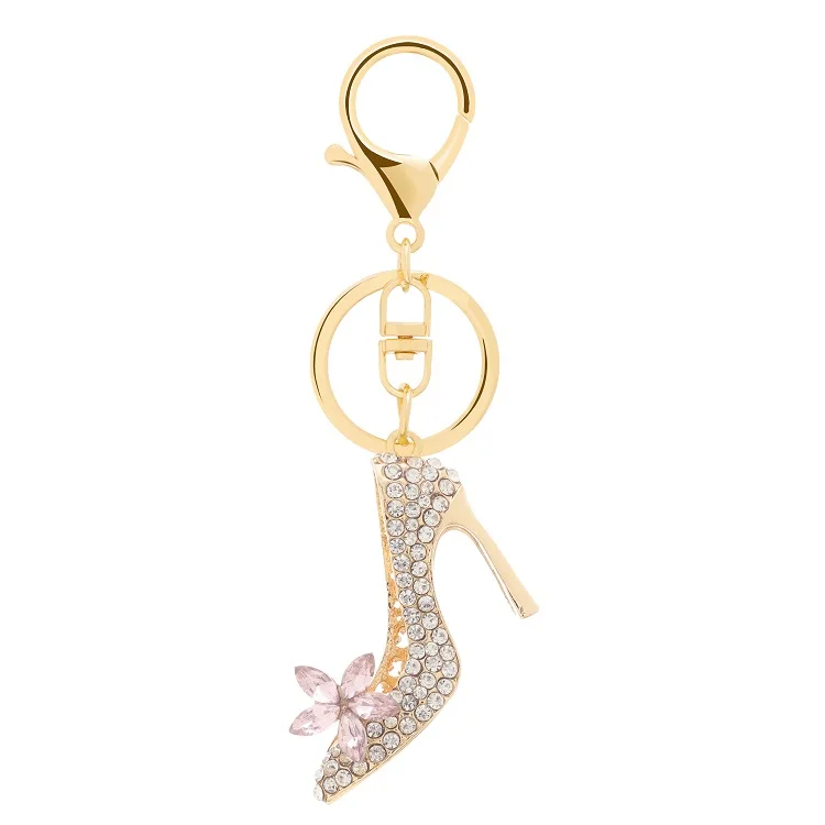

Factory main product DIY fashion crystal high heels keychain promotion anime key chain metal keychain