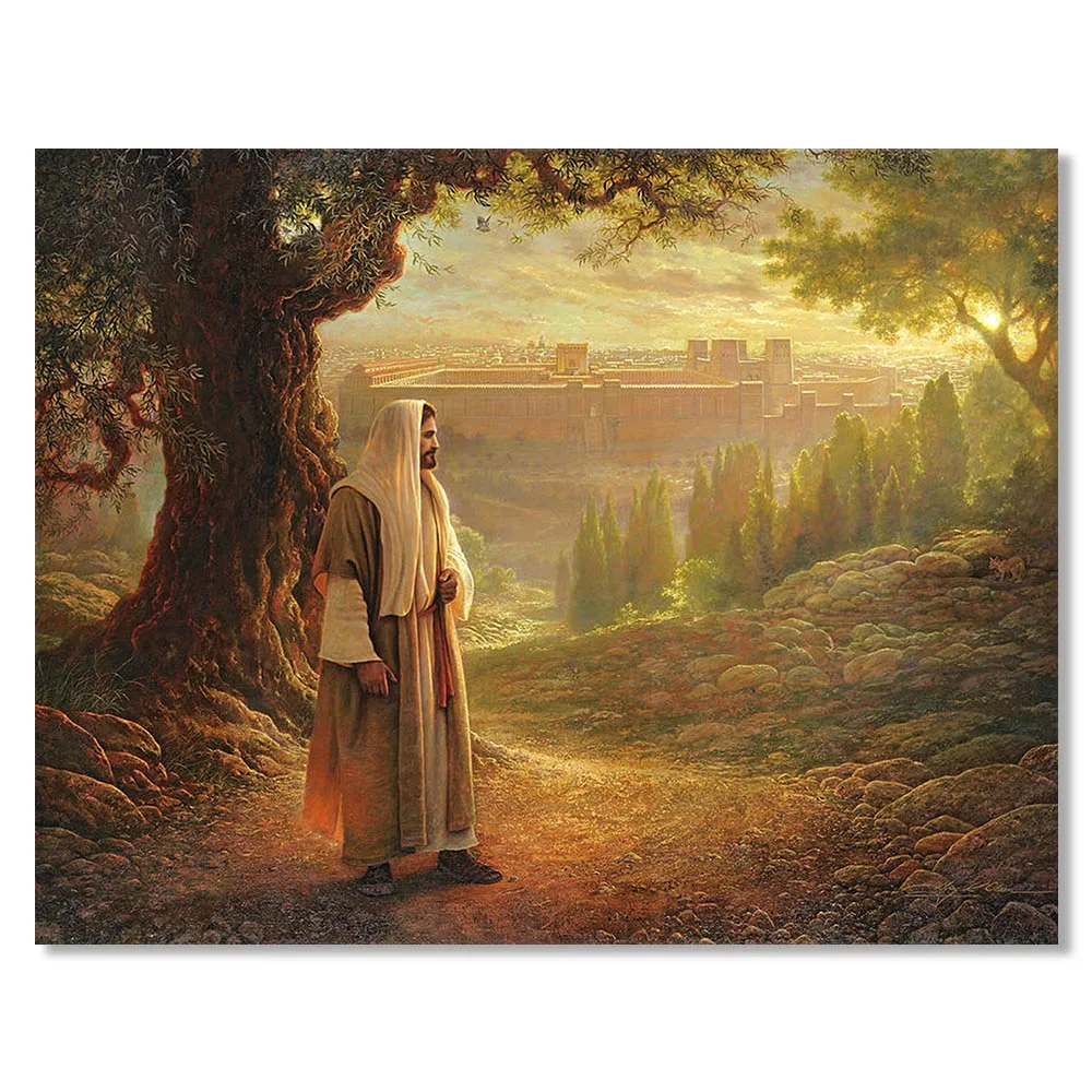 耶稣墙艺术基督教信仰画布打印海报耶稣荆棘绘画为客厅装饰