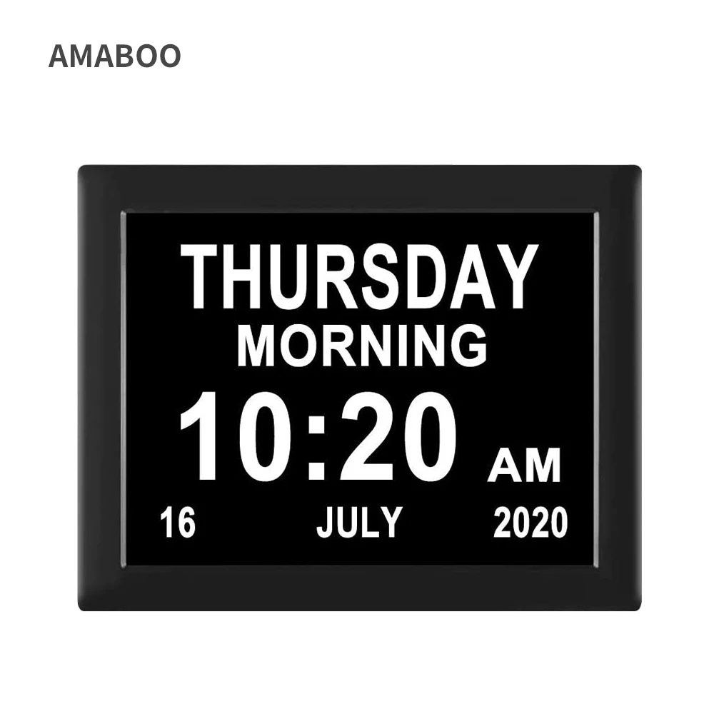 

AMABOO Leagwhar Bla Dutch Alzheimers Senior Wall Calendar Alarm Digital Dementia Clock