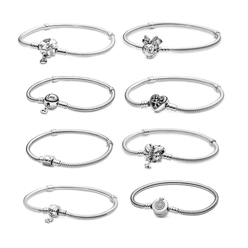 

Wholesale Hot Selling 925 Silver Jewelry Snake Bone Chain Silver charm bracelet for pandora