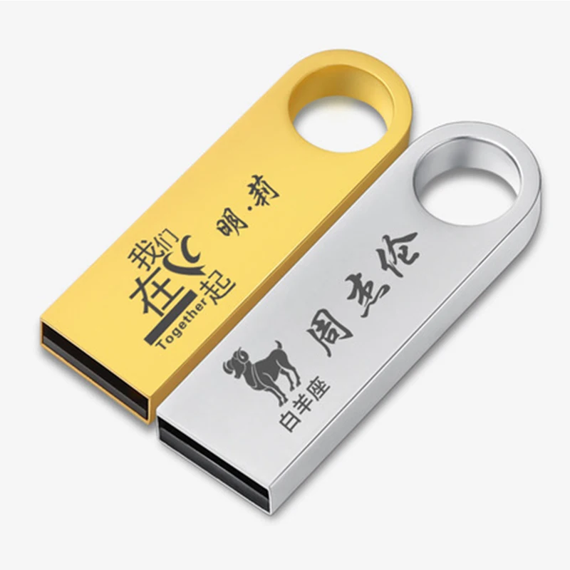 Stainless Steel USB 2.0 Pen Drive 32GB Flash Drive 8GB 16GB Pendrive USB Memory Stick with Keychain Flash Drive - ANKUX.COM