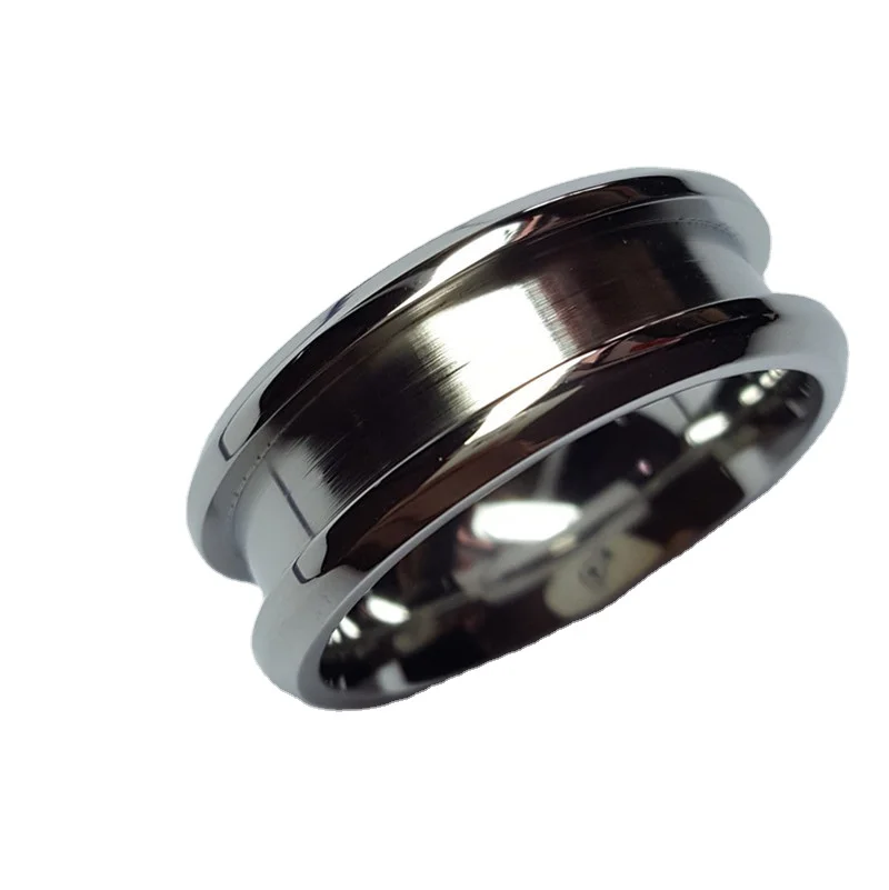 

Cheap wholesale 1 channel 316L stainless steel blank ring for inlay 8MM, Stainless steel color