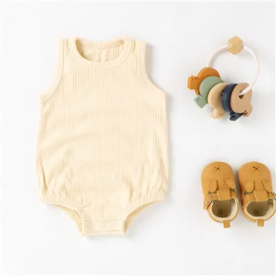 

Simple & Comforter Organic Cotton Solid Baby Romper Boy & Girl Onesie Baby Bodysuit Infants & Toddlers Summer Unisex Sleeveless