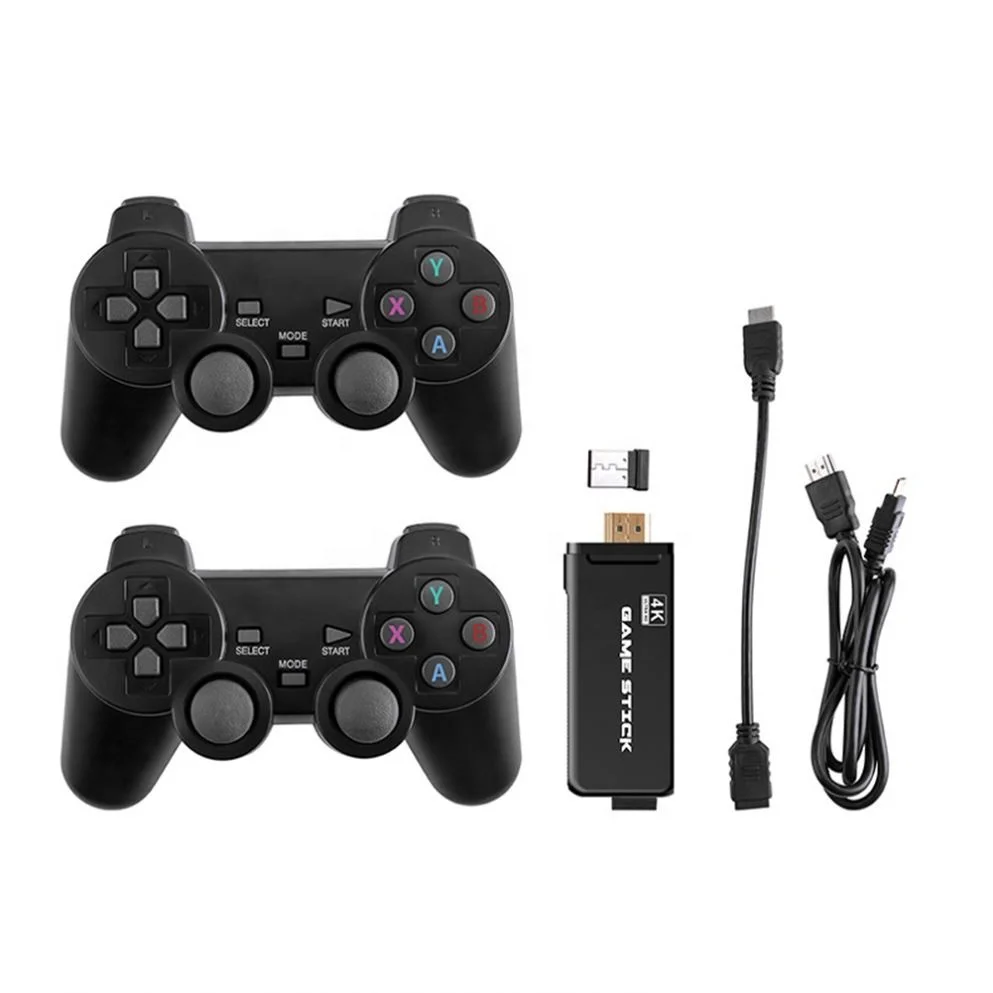 

4K Hd Game Stick Family Tv Retro Video Console With 2.4G Wireless Controller Built In 3000+ Games For Ps1/Gba