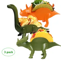 

CHRT Wholesale Stylish Food Rack Plate Tray Dinner Microware Plates Dinosaur Plastic Taco Plate Holder