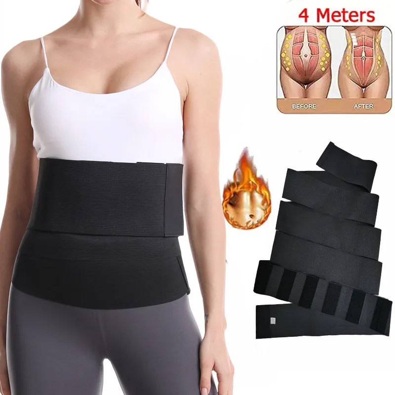 

Body Shaper Belt Wrap Waist Bandage Tummy Wrap Trainer Lumbar Waist Support Belt snatch me up bandage wrap, Black,red or customized