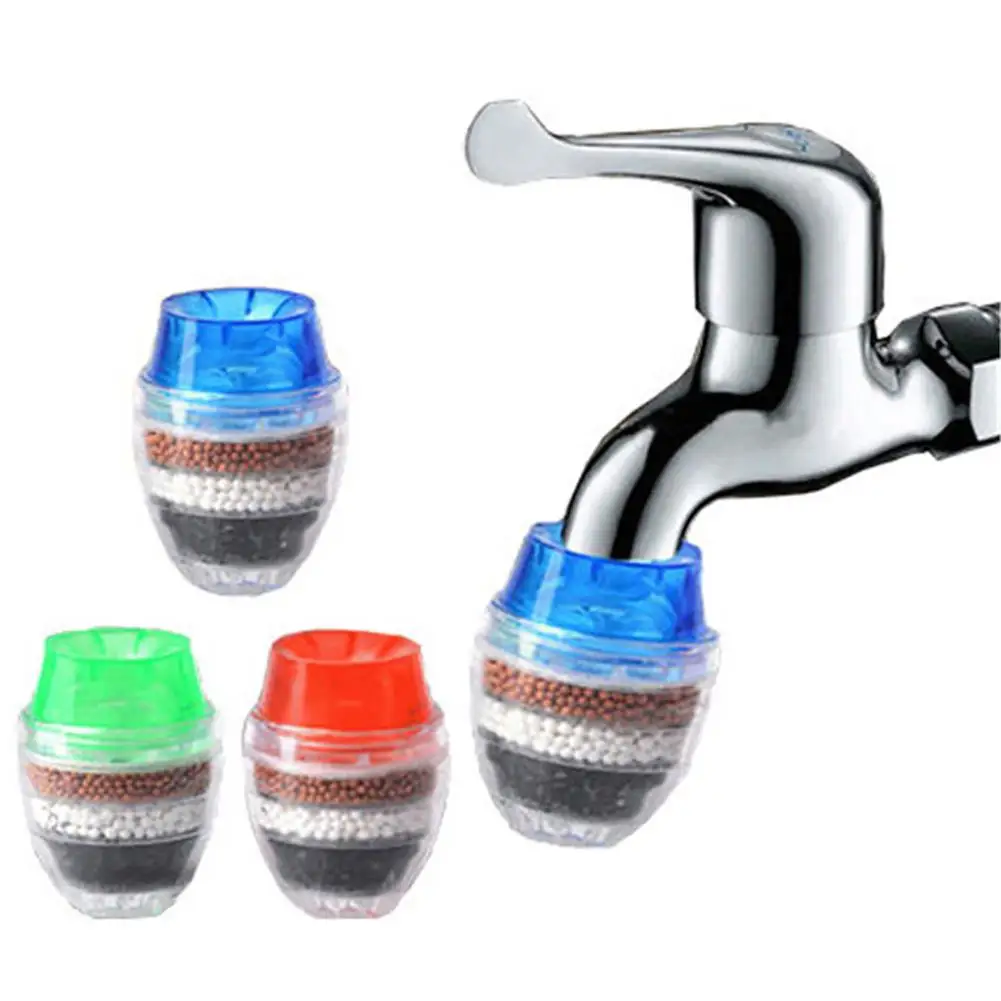 

5 Layers Activated Carbon Water Purifier Kitchen Tap Filter Bathroom Faucet Filter Purification Tool for Home Use, Blue