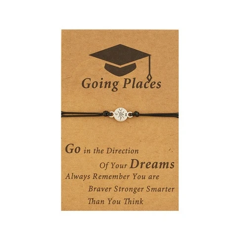 

Seniors College High School Graduate Gifts Simple Bracelet Adjustable Compass Bracelet, Picture shows