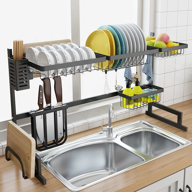 

Hot Sale 2-Tier Large Dish Dryer Rack for Kitchen Storage Rack Organizer Over The Sink Drying Rack Drain Shelf