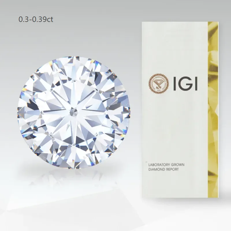 

IGI lab diamond 0.3ct Round Brilliant Cut DEF VS white color loose lab grown diamond 1ct