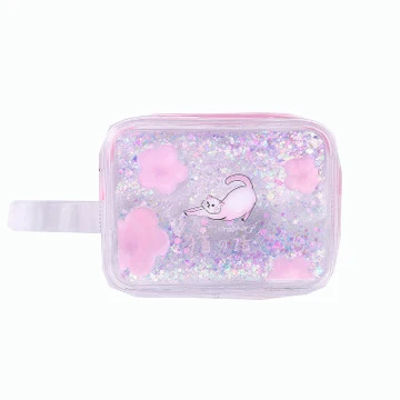 

New products wholesale beautiful fashion promotional glitter cute clear cosmetic bag, Customized