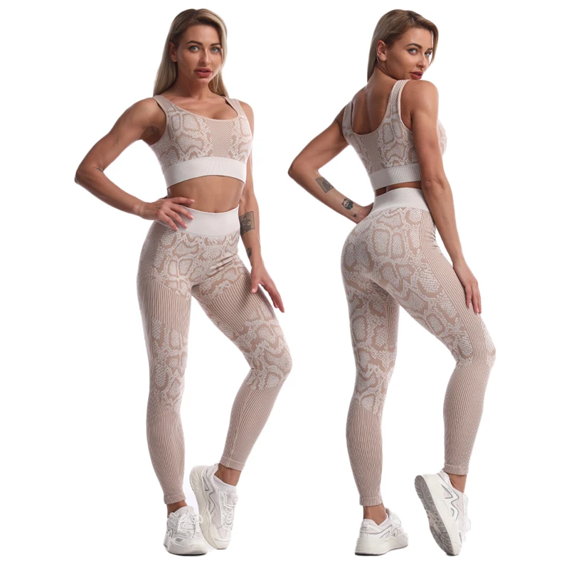 

Lady Snake Skin Yoga Workout Clothes Spandex Custom Outfit Printing Activewear 2 piece Pants Women Fitness Legging Yoga Set, Red/grey/coffee/green/blue/yellow/light red