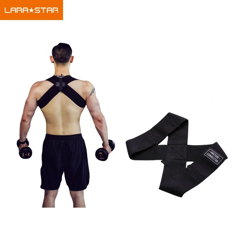 

Adjustable Straightener Back support Brace for Men and Women Upper Spine Support Clavicle and Back Pain Relief, Black