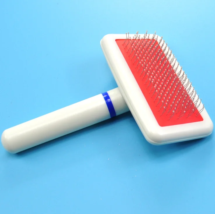 

AAA102 Massage Grooming Brush Hair Removal Combs Pet Self Cleaning Slicker Dog & Cat Pet Comb With air bags, White,red