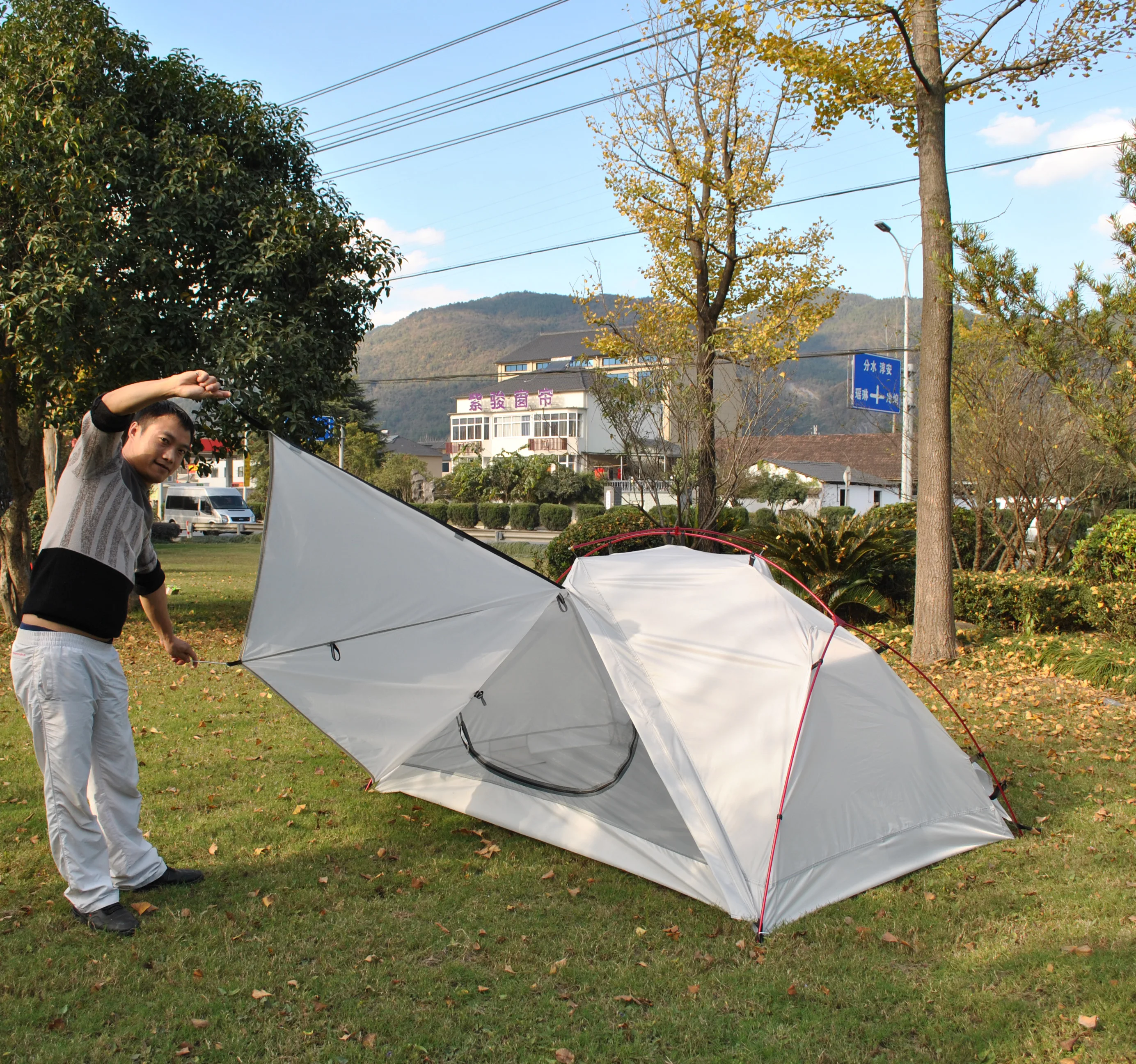 Waterproof Ultralight Single Layer 2-Person Camping Tent with Carry Bageasy Set up Backpacking Outdoor Tent