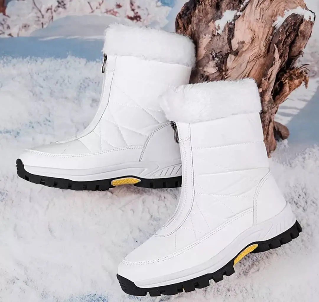 

GX01A92 Fashion Winter Keep Warm Snow Boots Waterproof Ankle Warm Fur Lined Anti-slip Platform Booties Women