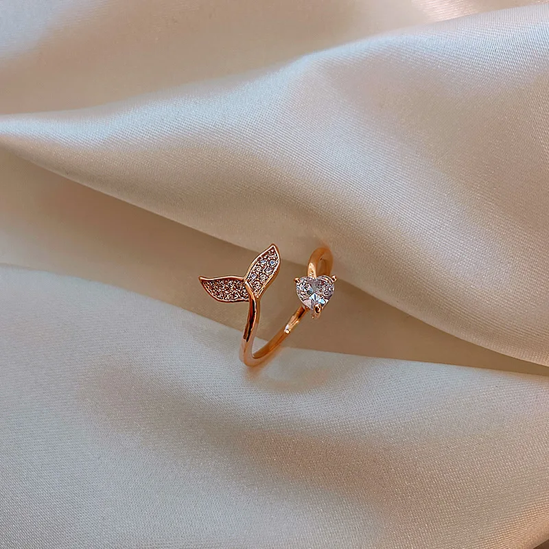 

fashion tail crystal gold plated 2021 adjustable ring crystal