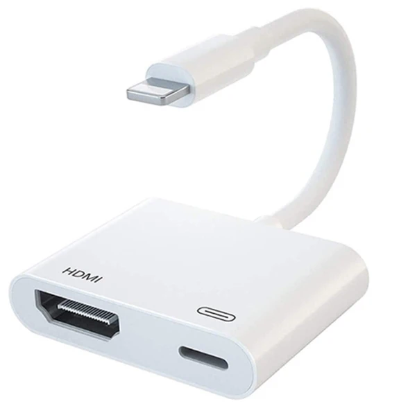 

Lighting to Cable Adapter For Iphone To HDTV TV Adapter Digital AV Cable 1080P For iPad iPhone upgrade to ISO13, White