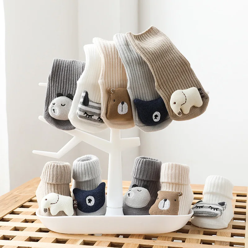 

Newborn Cute Cartoon Toys Anti Slip High Quality Combed Cotton Baby Knee High Socks