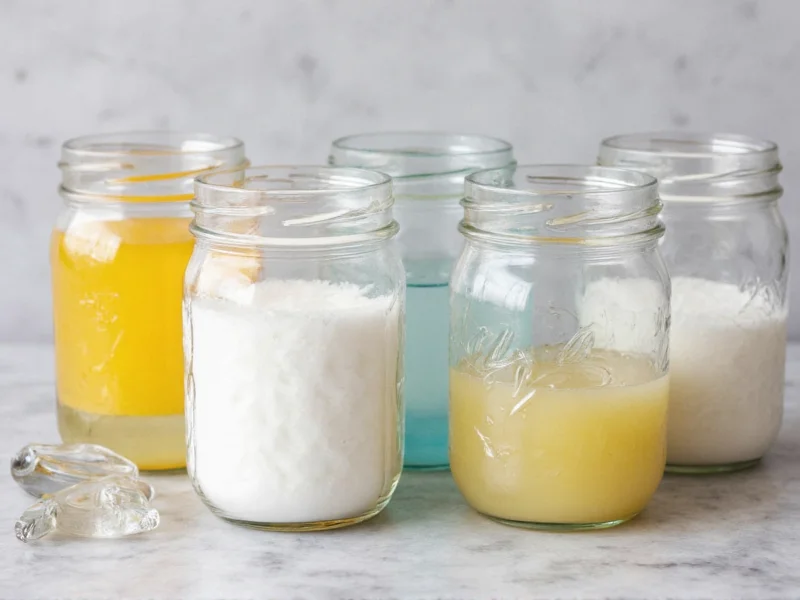 Homemade carpet cleaner ingredients in glass jars