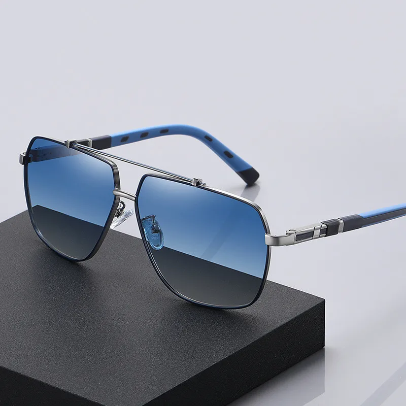 

Factory 2021 New trend wholesale spot sunglasses double color big frame spring sunglasses metal frame men polarized sunglasses, Mix color or custom colors