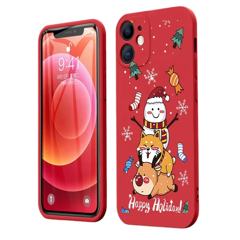 

New Merry Christmas Soft TPU Snowman Cute Protective Case For Mobile Phone For iPhone 13 12 11Pro Max