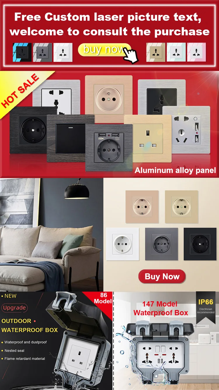 Summao Power Indicator Led 3 Phase Wall Switch And Socket 2bit 13a