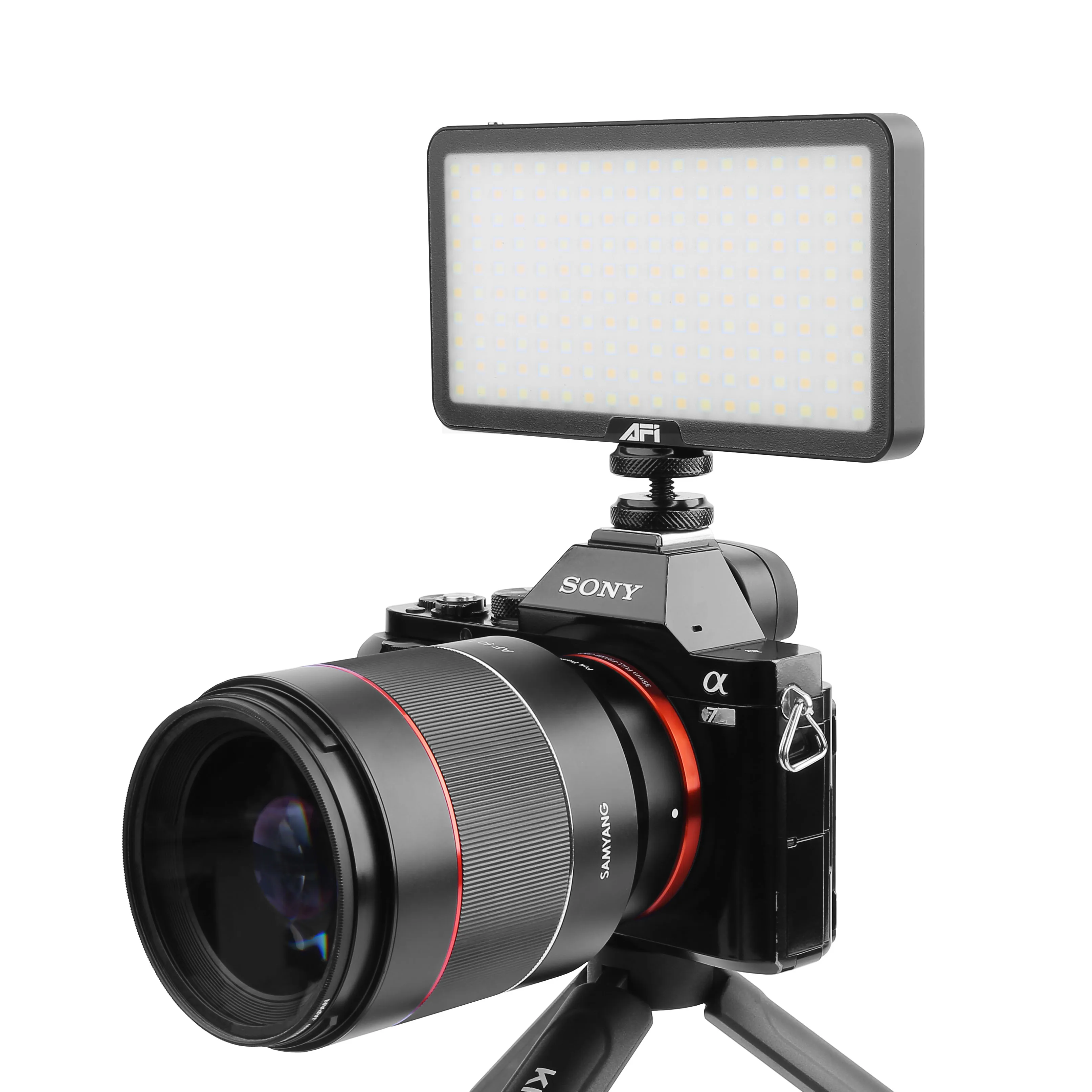 

AFI Photography on camera fill light pocket size small video LED lights Bi-Color 3000K-6500K Brightness for photography