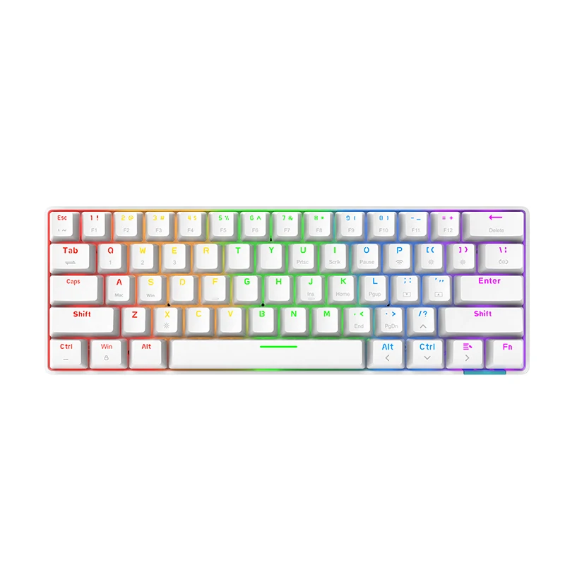 

2021 Hot sale STK61 Rainbow Colors BT 3.0 Dual-Mode Compact 61 Key Mechanical Gaming Keyboard for IOS Android Win