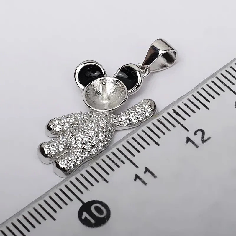 

S925 Silver Bear Pendant fetal hair pendant simple Pendant