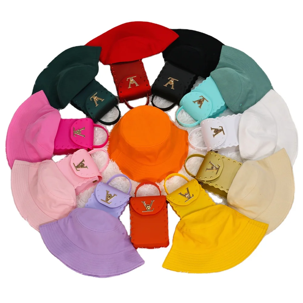 

Manufacture wholesale luxury women mini square purse handbags and hat set ladies crossbody small hand bags, Multi