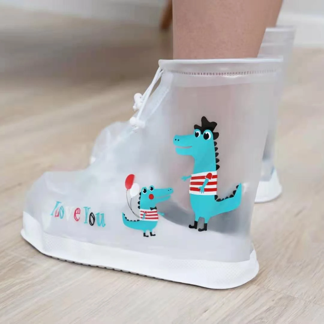 

Dropshipping Amazon Waterproof Boot Plastic Children Girls Flat For Kids Rain Shoe Cover, Transparent