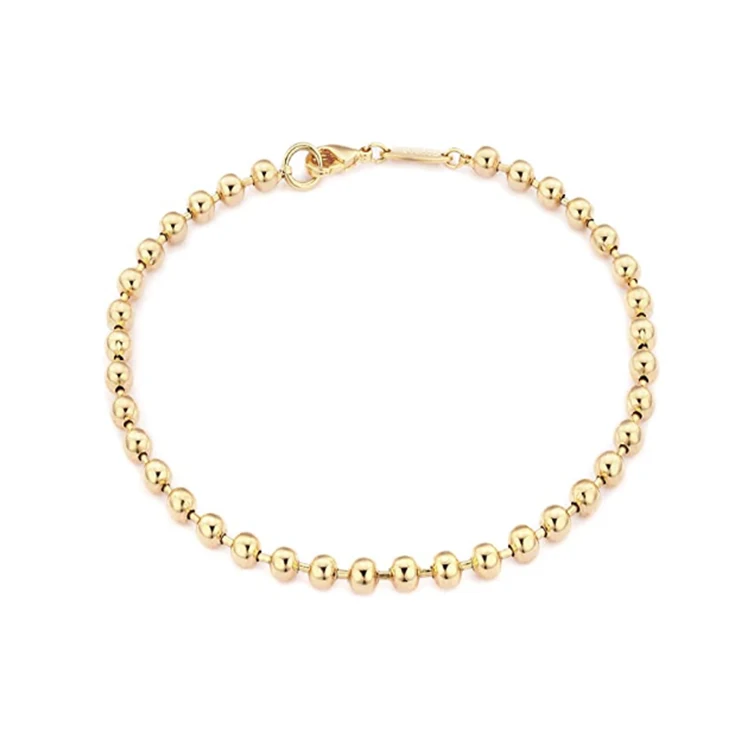 

Fashion Low MOQ Bracelet Gold Beaded Cute Satellite Round Beads Rope Chain Bracelet for Women