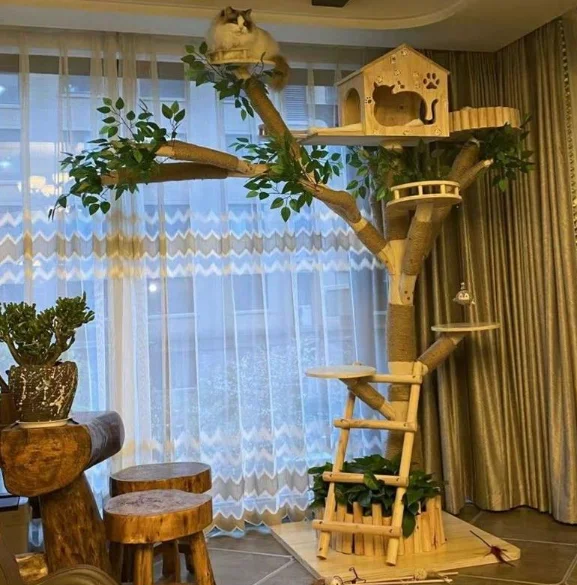 

Big Cat Tree Cat Scratching Sisal Rope Solid Wood Factory Wholesale Hot sell