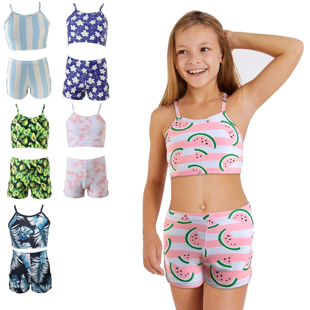 

Best Selling Children Swimwear Three-Piece Girl Swimwear Watermelon Print Fabric kids Beachwear