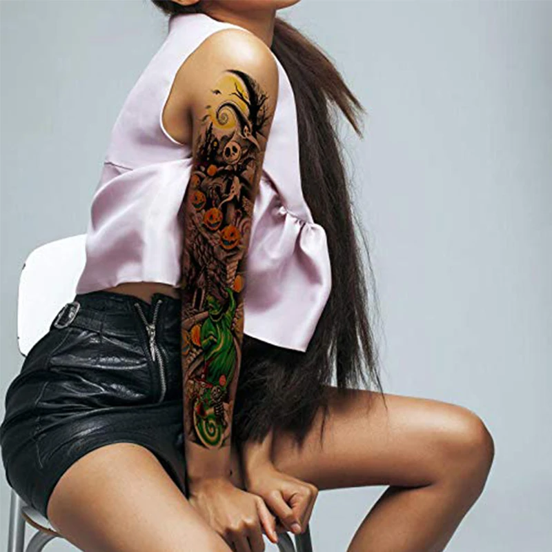 

Wholesale New Cool Sleeve Designs Long Lasting Temporary Body Art Tatoo Sticker Full Arm Tattoo Men, Colourful