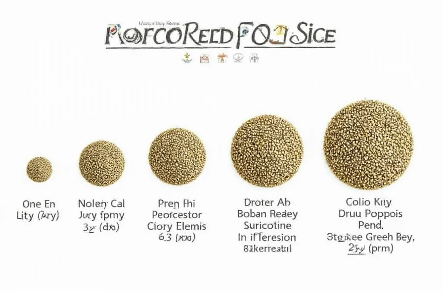 Poppy seeds in different sizes