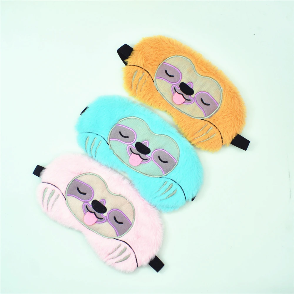

Cute Lion Animal Shape Sleep Mask Soft Plush Blindfold Eye Mask for Girls