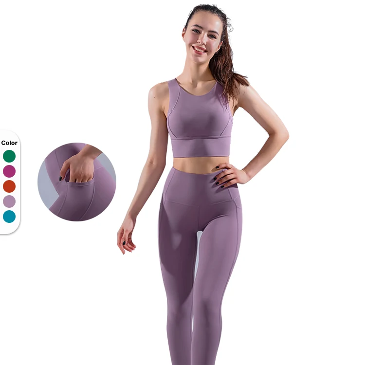 

Sportbekleidung high quality quick dry 2 piece spandex fitness gym modest sport wear woman set