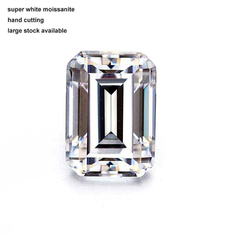 

antique emerald cut 10x8mm def color ideal d e f white vvs moissanites diamond rectangle 10*8mm 4 carat emerald cut moissanite