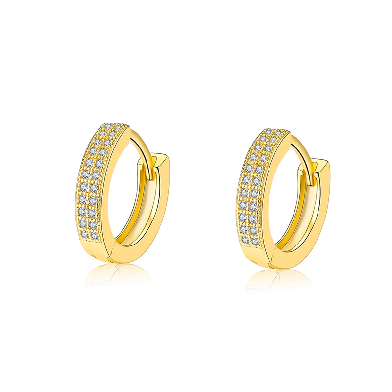 

2021 new zircon earrings copper plated 18K gold earrings for fashion glamor women's design factory wholesale jewelry, Gold color
