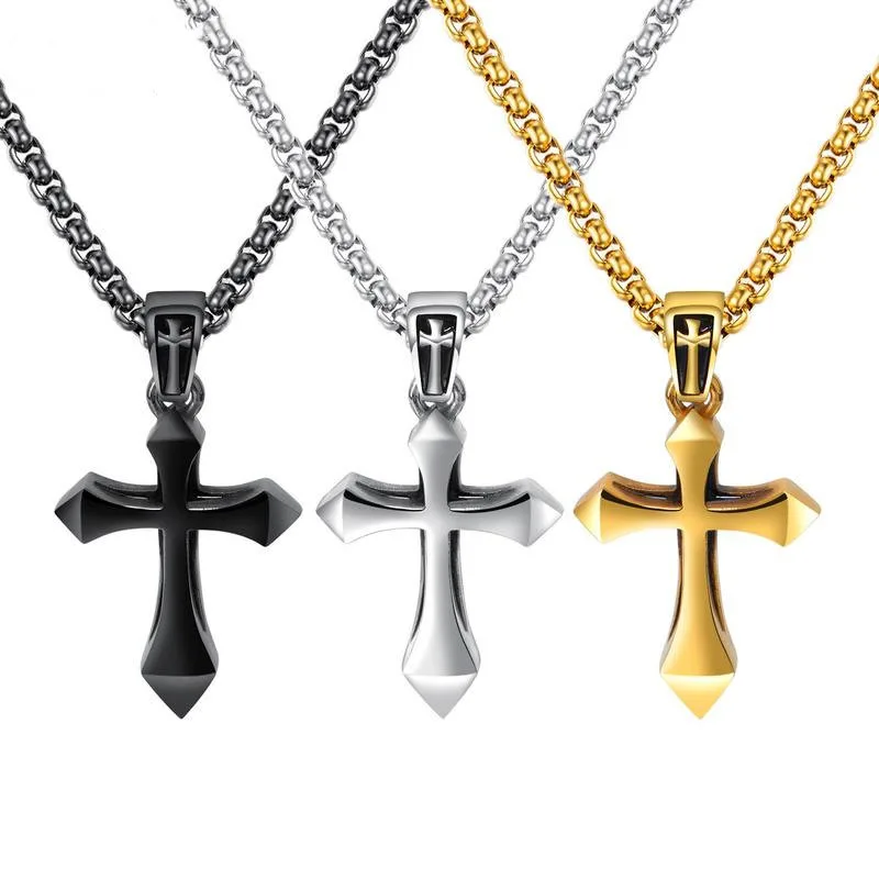 Classic Cross Pendant Christian Jewelry Wholesale Stainless Steel Chain Men's Women's Necklace