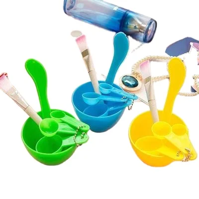 

6pcs/set Skin Care Tools Kit Face-mask Bowl Stick Spoon Makeup Brushes Set Face Care Contour Brushes Accessories For-Mask, Yellow,green,blue,rose and red