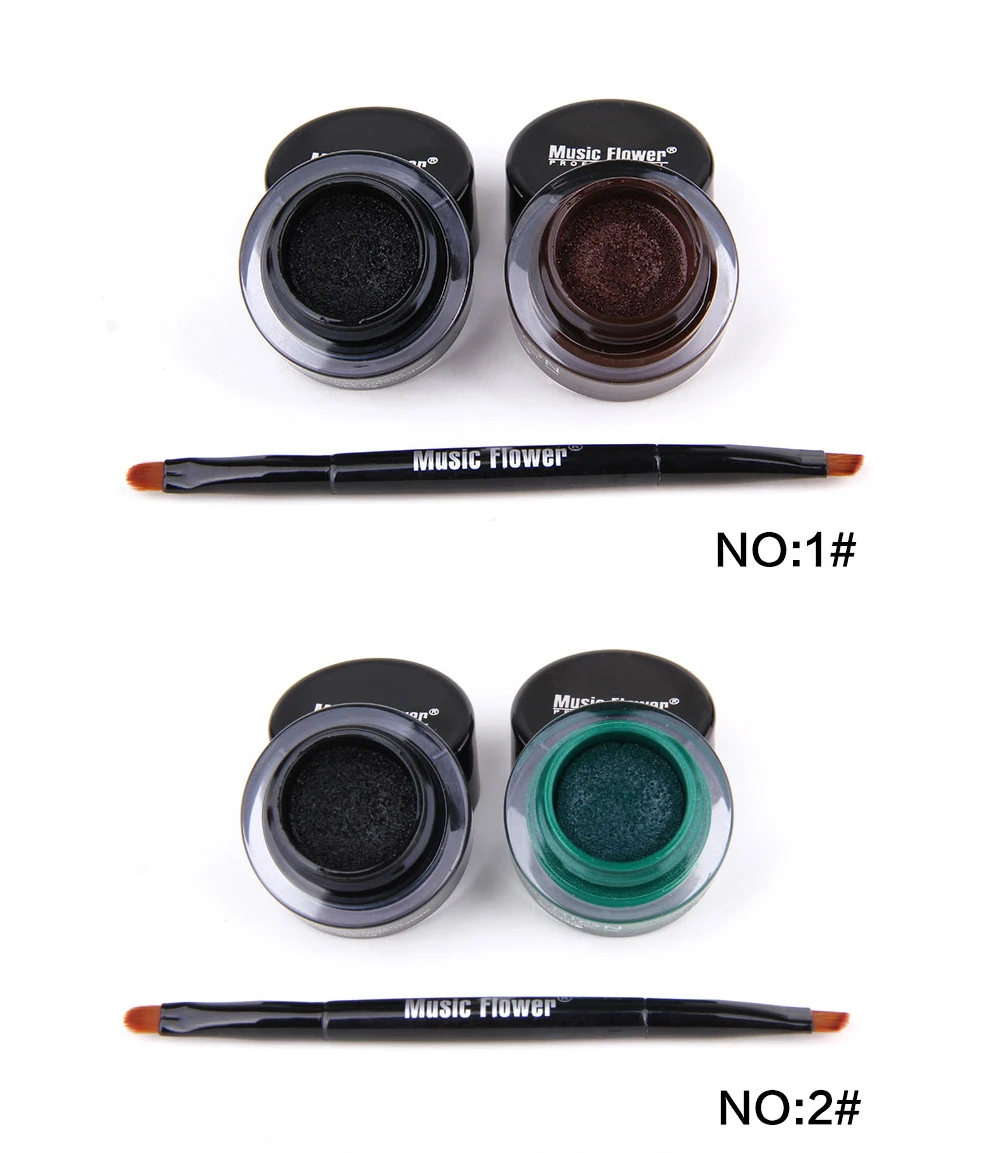 

cosmetics makeup wholesale private label waterproof long-lasting black blue green cushion liquid eyeliner set with brush factory