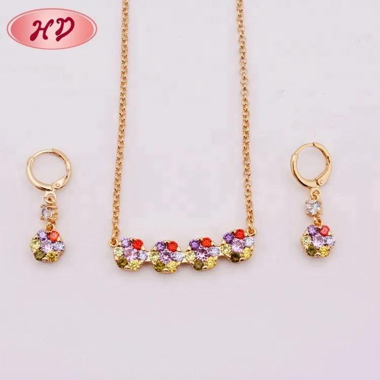 

Guangzhou Fashion Jewelry 18K Gold Necklace And Earrings Set Jewelry