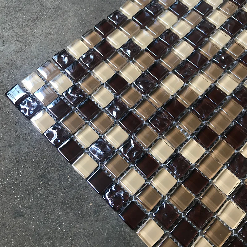 Mezcla Marrón Colores 15x15mm En Stock Azulejo De Mosaico De Vidrio De
