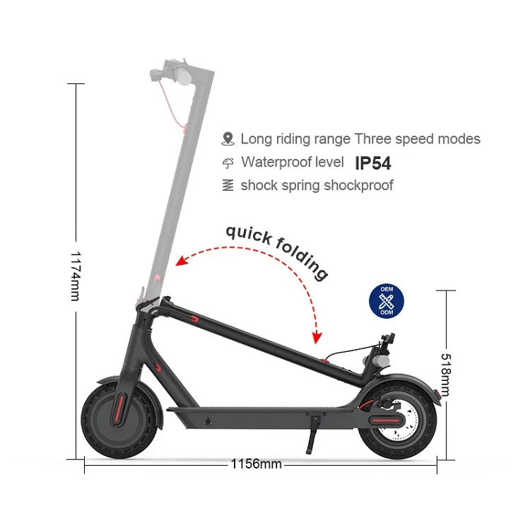 

350 W 10.4 An max speed 32 km/h 8.5 inch US Warehouse Foldable China Off Road Cheap Electric Scooter For Adult