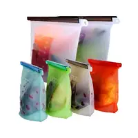 

Wholesale Custom Logo Reusable Keeping Fresh Silicone Preservation Storage Bag with Zipper 1500ml storage bag