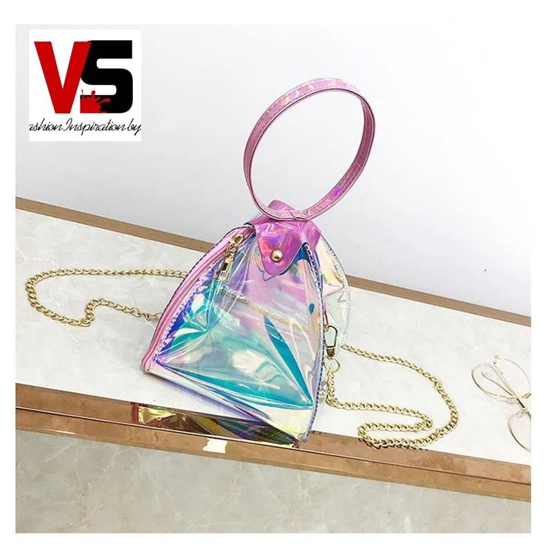 

Grace New Type Designer Ladies Jelly Mini Bag Clutch With Chain Fashionable Small Clear Bags Women Jelly Handbags, As picture