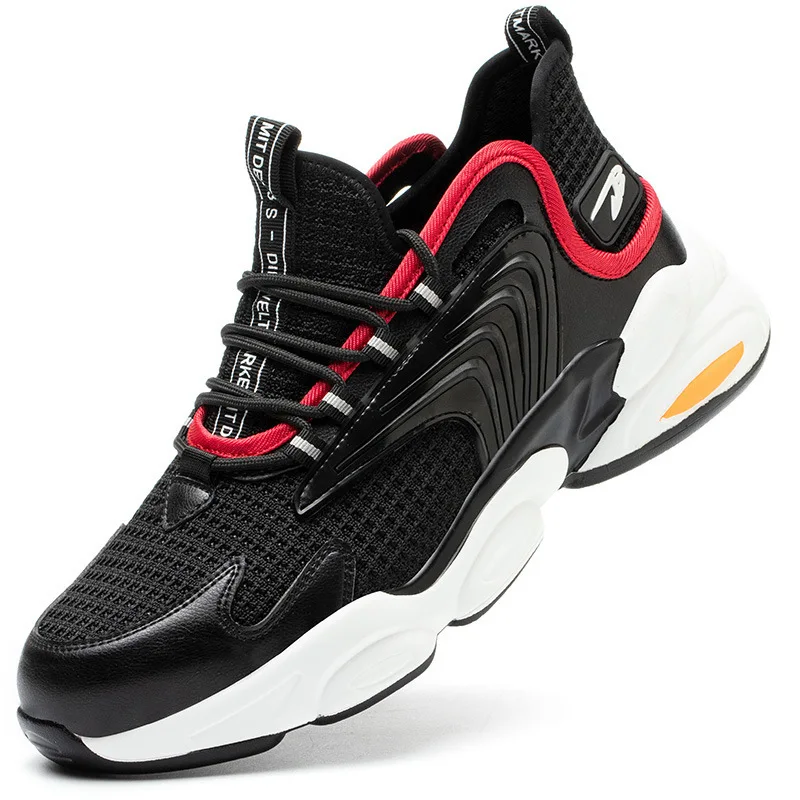 

new steel toe anti-smashing anti-piercing soft breathable wear resistant and non slip safety shoes for men, As the pictures show
